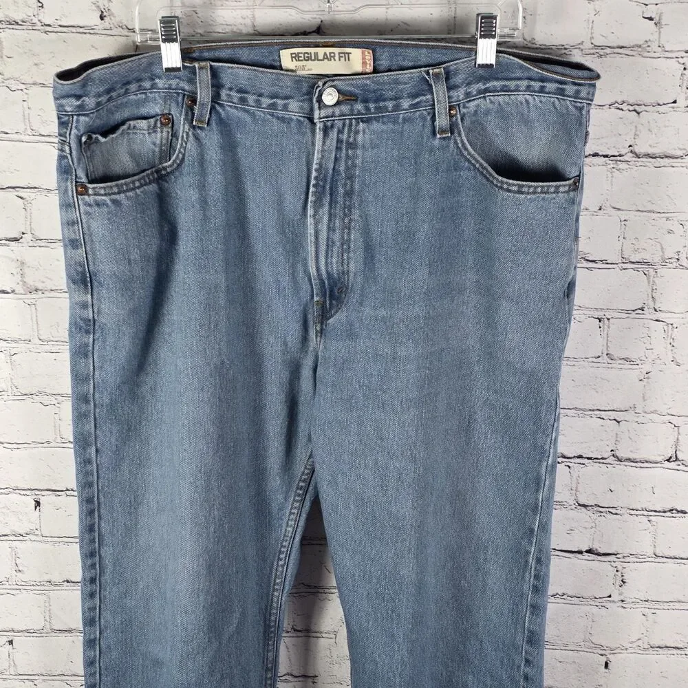 Levi’s 505 Light Blue Denim Regular Men's Red Tab Straight Jeans Size 42 X 30